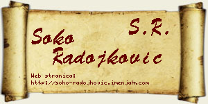 Soko Radojković vizit kartica